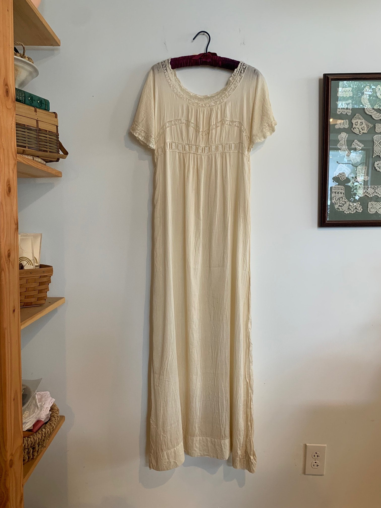 Late 1800s Victorian Silk Nightgown